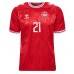 Denmark Morten Hjulmand #21 Replica Home Shirt Euro 2024 Short Sleeve